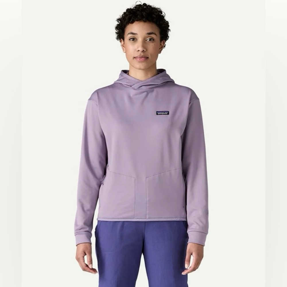 Patagonia Women's R1® Thermal Pullover Hoody Concrete Purple Lilac Size M NWOT - Picture 1 of 16